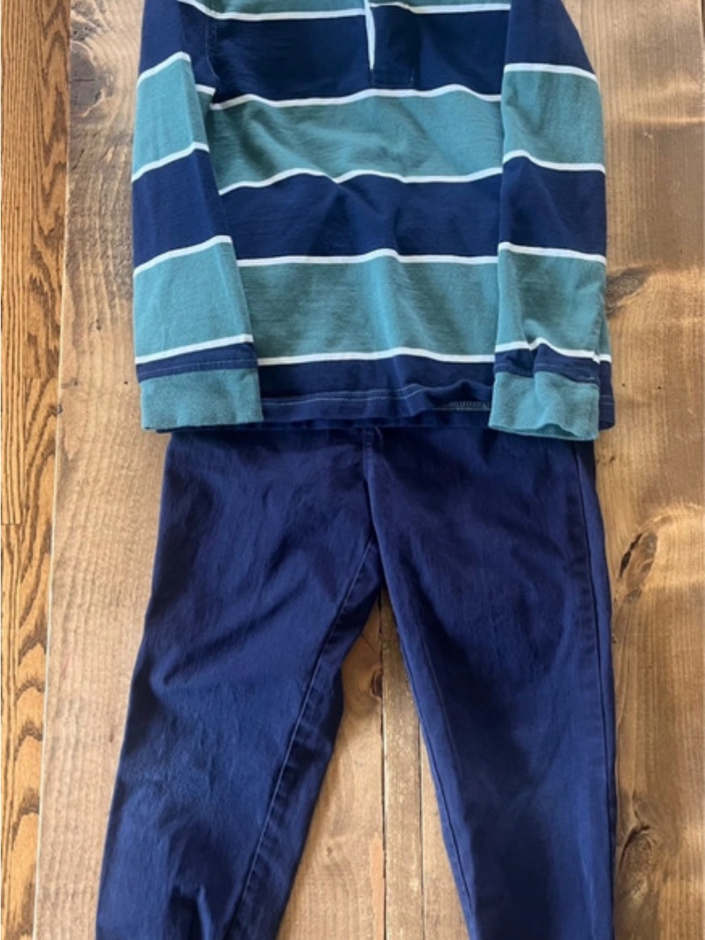 Tommy Bahama Long Sleeve Top and Navy Leggings Set - Blue/Green sixe 5-6